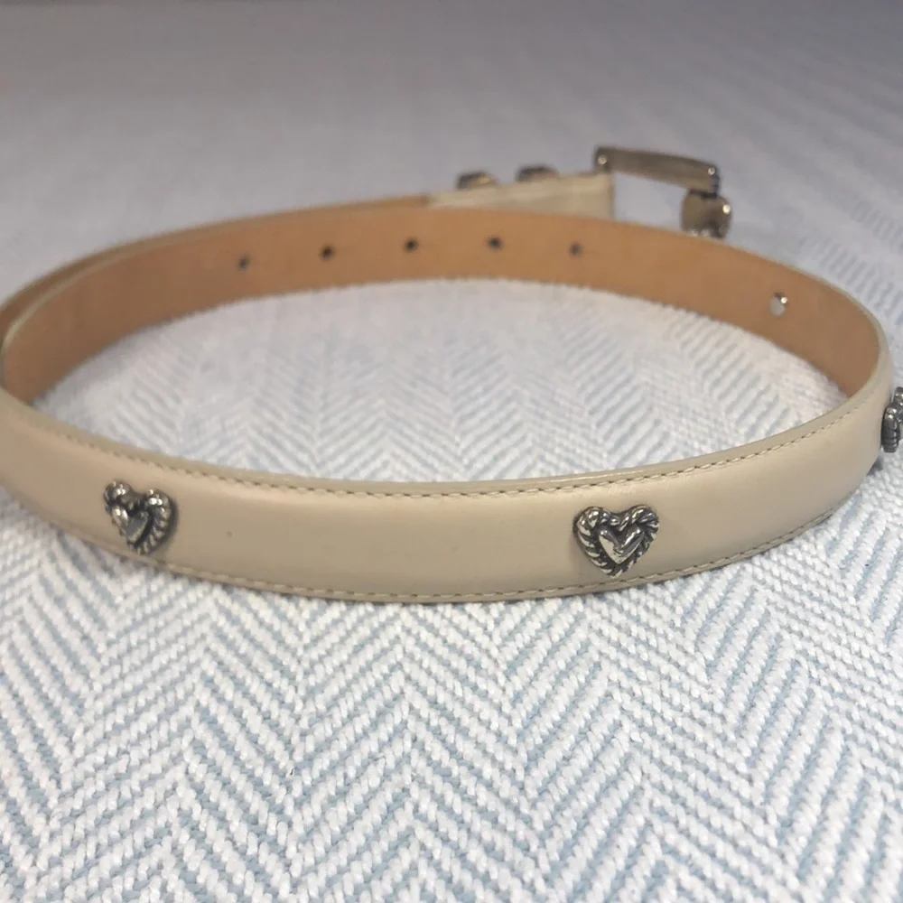 Shiny Metal Hearts ❤️ Belt 33 3/4” long tan colors Vintage
